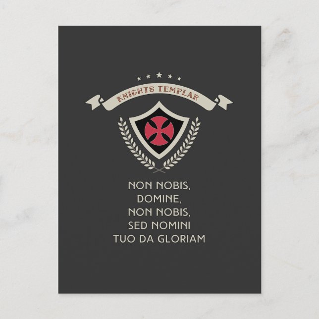 ✙ Knights Templar ✙ Crusader Christian Warrior Holiday Postcard (Front)