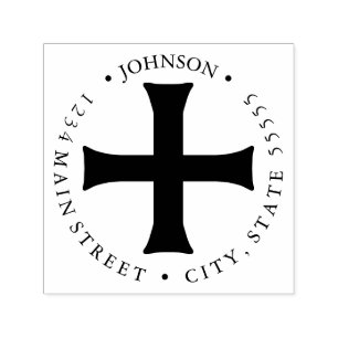 Knights Templar Crusades Cross Return Label Self-inking Stamp