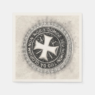 Knights Templar Mediaeval Cross Seal Custom Design Napkin