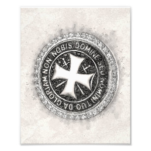 Knights Templar Mediaeval Cross Seal Custom Design Photo Print