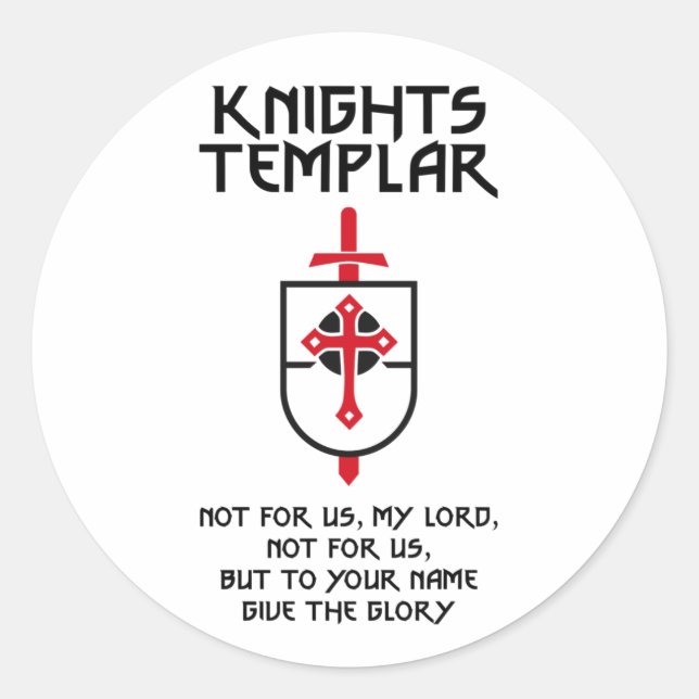 Knights Templar MOTTO Mediaeval History Insignia Classic Round Sticker (Front)