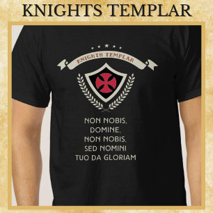 Knights Templar MOTTO Mediaeval History Warriors T-Shirt