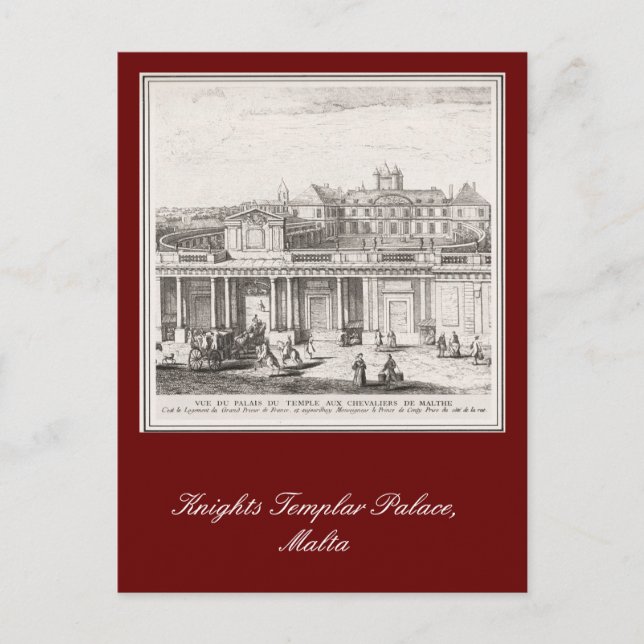 Knights Templar Palace, Malta Postcard (Front)