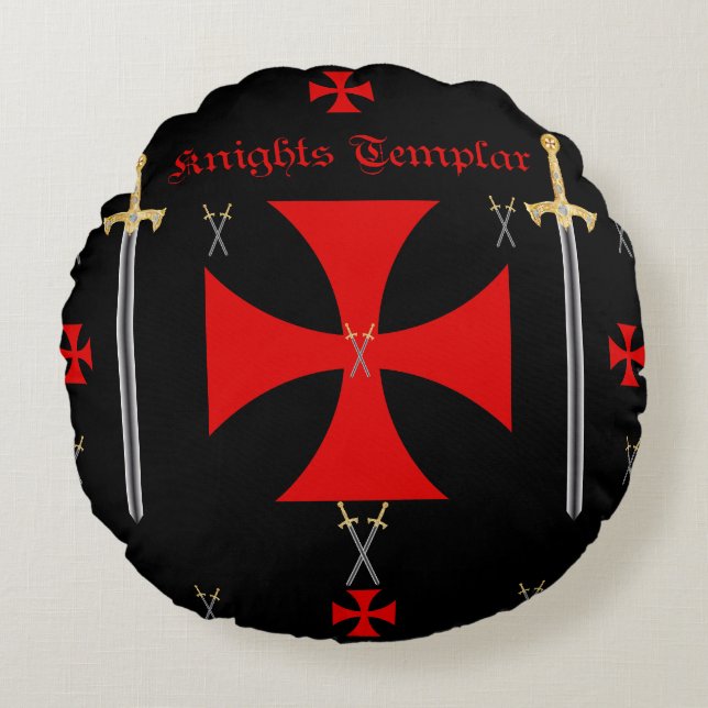 Knights Templar Round Cushion (Front)