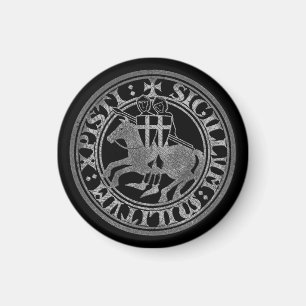 Knights Templar Seal Two Knights Horse Medallion Magnet