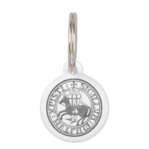 Knights Templar Seal Two Knights Horse Medallion Pet Tag