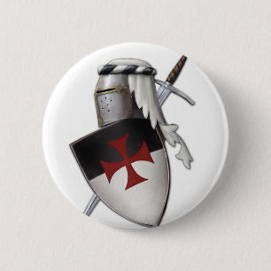 Knights Templar shield 6 Cm Round Badge