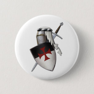 Knights Templar shield 6 Cm Round Badge