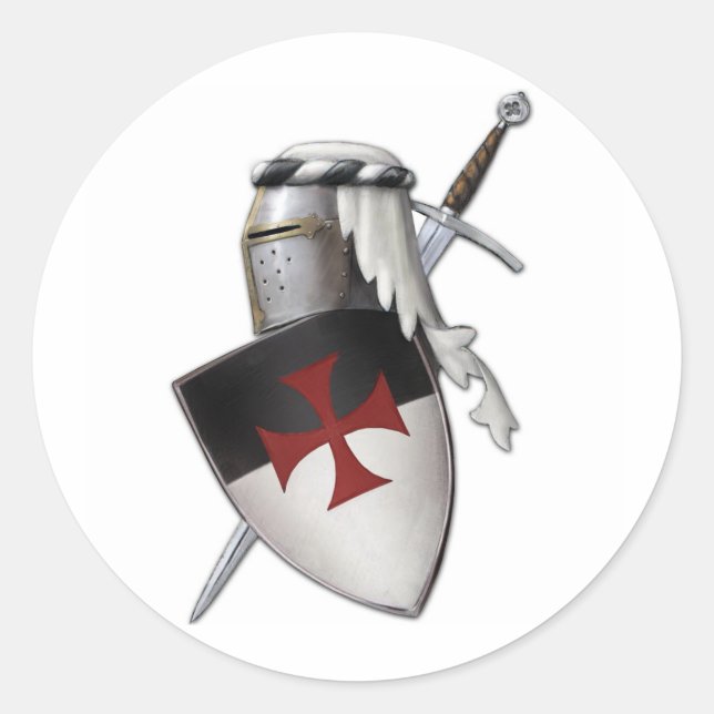 Knights Templar shield Classic Round Sticker (Front)