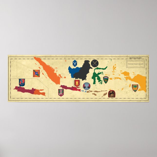 KNIL Territoriaal Troepen Commando Overzicht Poster (Front)