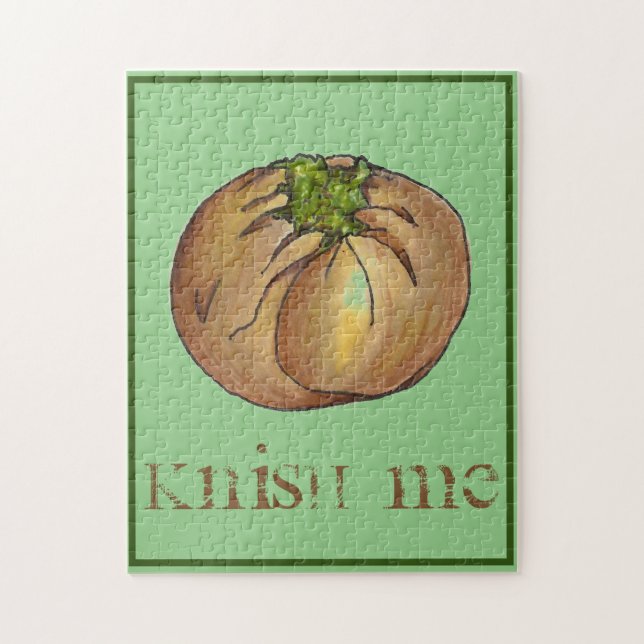 Knish (Kiss) Me NYC Jewish Deli Spinach Knishes Jigsaw Puzzle (Vertical)
