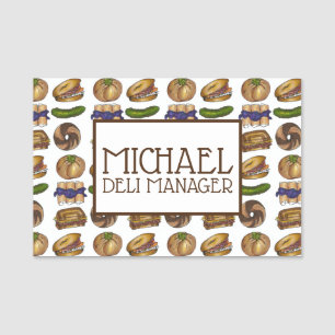 Knish Lox Blintz Kosher Pickle Jewish Deli Foods Name Tag