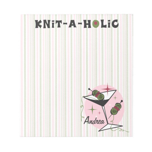 Knit-A-Holic Notepad (Front)