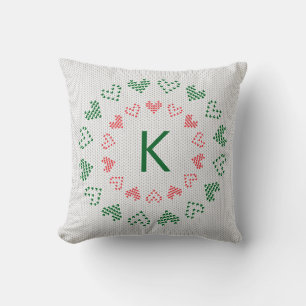 Knit Christmas Sweater Custom Monogram Cushion