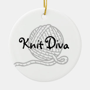 Knit Diva Ceramic Tree Decoration