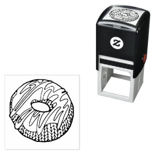 KNIT DONUT 1.5" Self-Inking Rubber Stamp 
