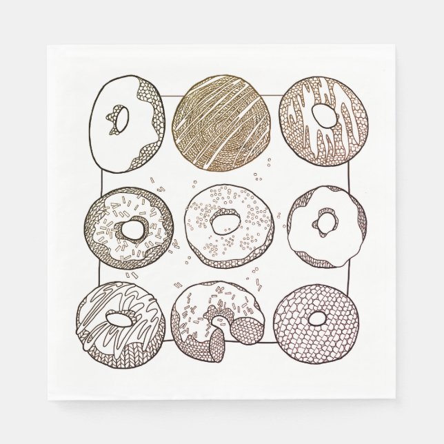 KNIT DONUTS Standard Luncheon Paper Napkins  (Front)