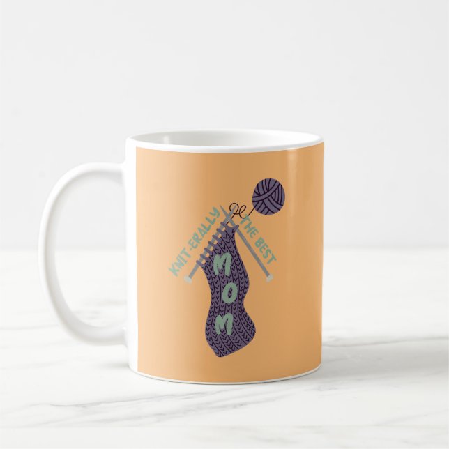 Knit-erally the Best Mum Coffee Mug (Left)