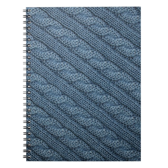 Knit Fabric Texture Light Blue Notebook (Front)