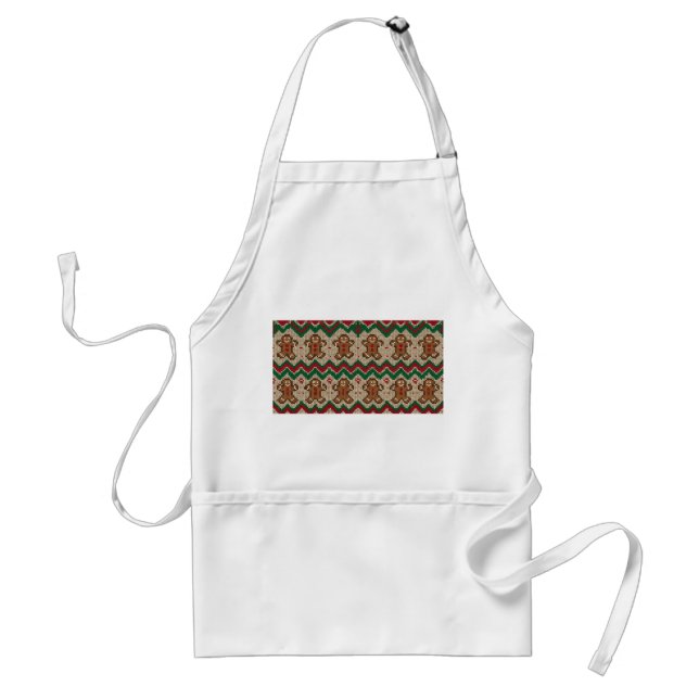 Knit Gingerbread Man Christmas Pattern  Standard Apron (Front)