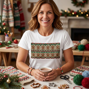 Knit Gingerbread Man Christmas Pattern T-Shirt