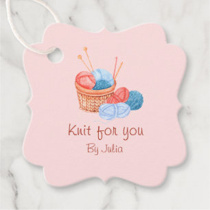 Knit Handmade Hang Tag   Pink