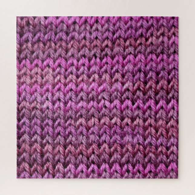 Knit Harmony: Purple Stripe Texture Jigsaw Puzzle (Vertical)
