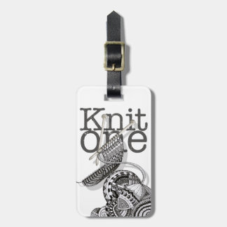 Knit One Doodle Art Luggage Tag