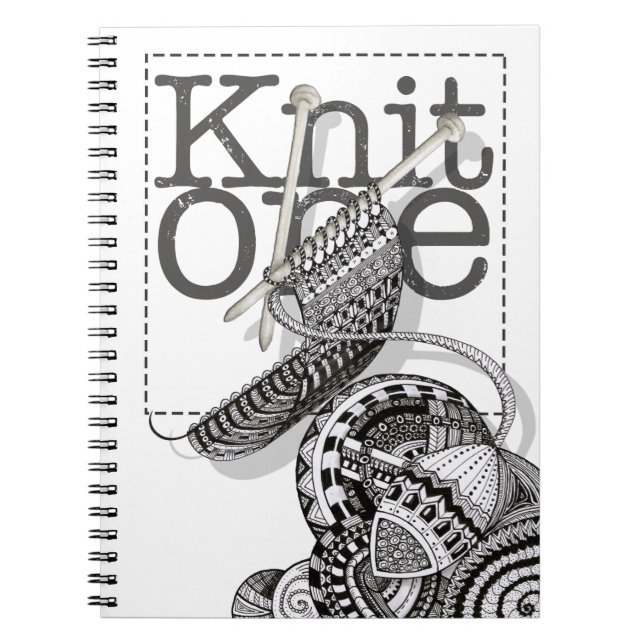 Knit One Doodle Art Spiral Notebook (Front)