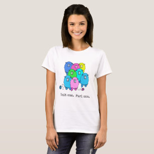 Knit one  Purl one.  Flock of sheep.  Personalised T-Shirt