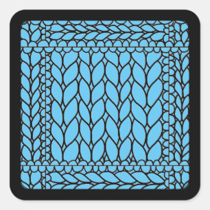KNIT PURL BLUE Small Square Stickers II 
