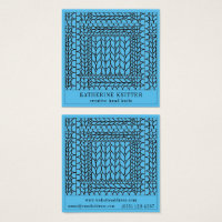 KNIT PURL BLUE Square Business Card