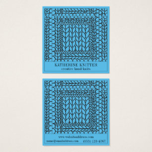 KNIT PURL BLUE Square Business Card