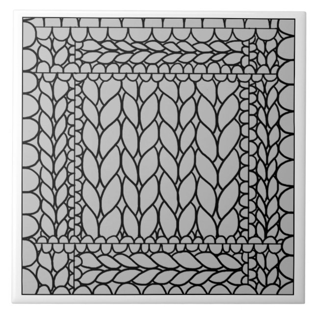 KNIT PURL GRAY Ceramic Tile / Grey (Front)