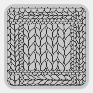 KNIT PURL GRAY Large Square Stickers