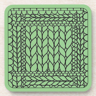 KNIT PURL SAGE Hard Plastic Coasters