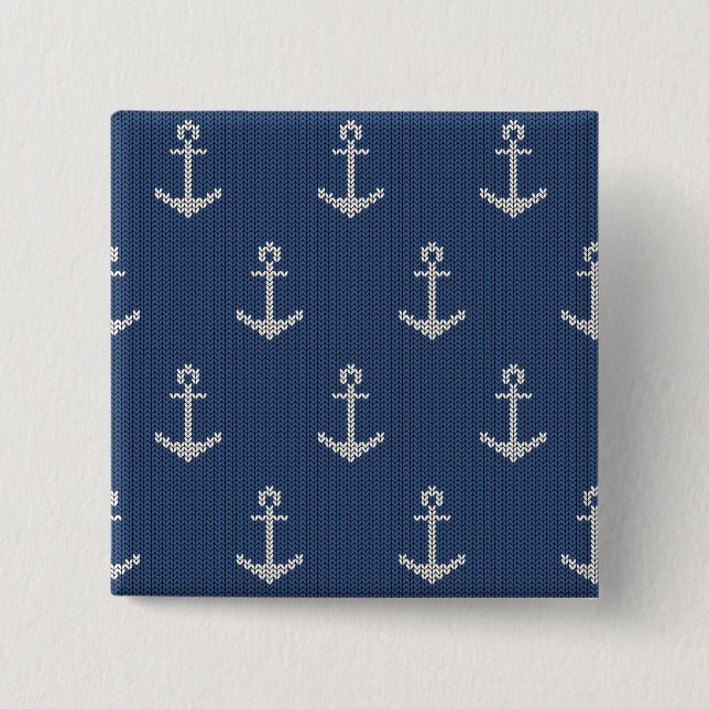 Knit Sea Anchor 15 Cm Square Badge (Front)