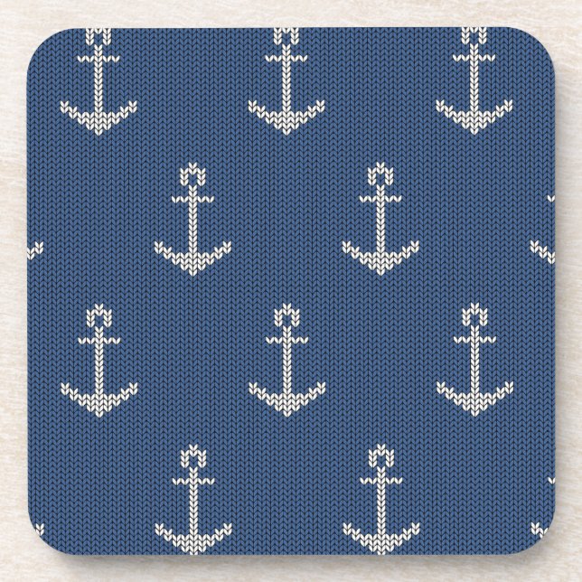 Knit Sea Anchor Coaster (Front)