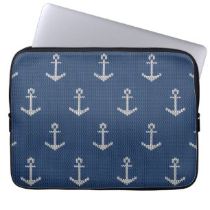 Knit Sea Anchor Laptop Sleeve