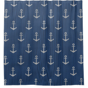 Knit Sea Anchor Shower Curtain