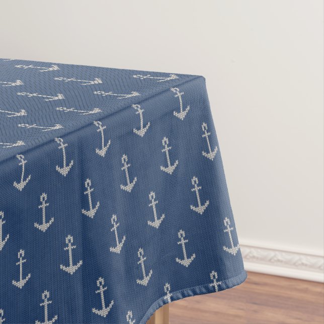 Knit Sea Anchor Tablecloth (In Situ)
