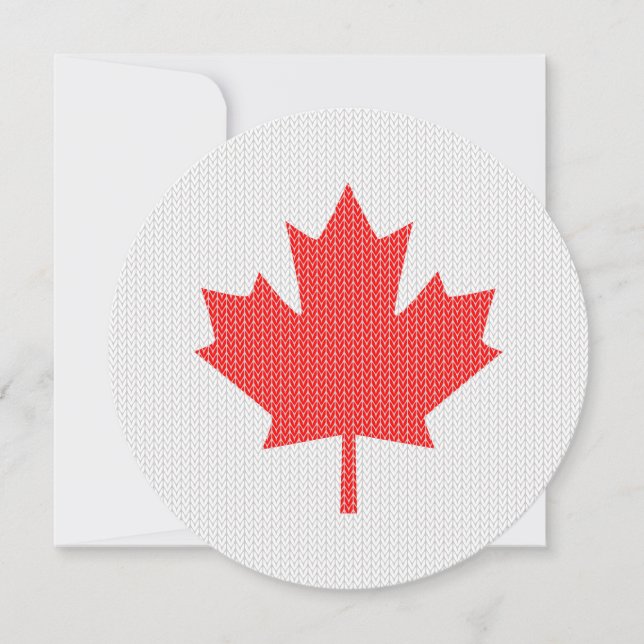 Knit Style Maple Leaf Knitting Motif (Front)