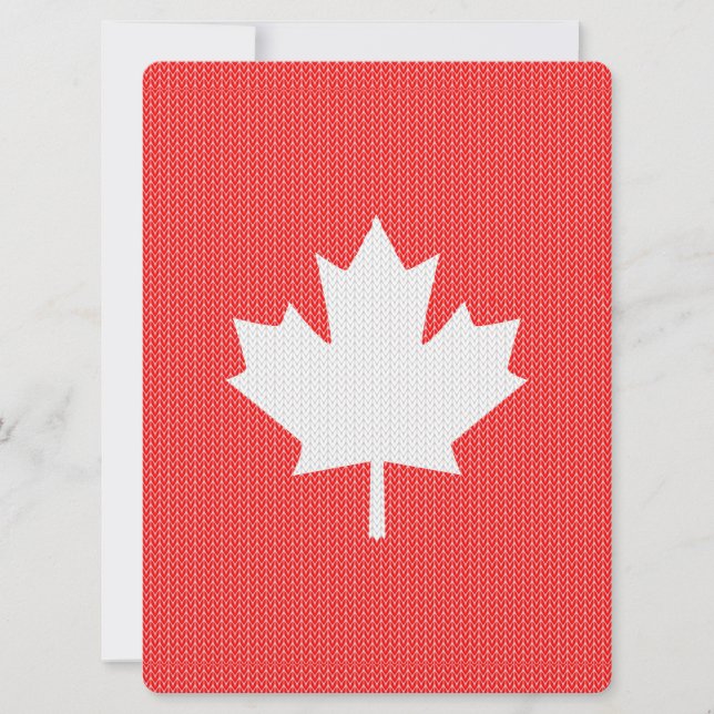 Knit Style Maple Leaf Knitting Motif (Front)