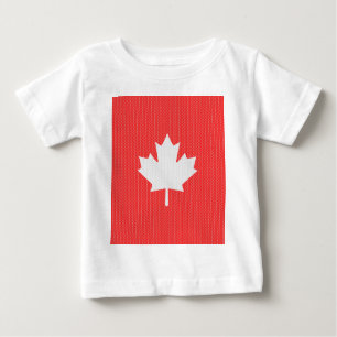Knit Style Maple Leaf Knitting Motif Baby T-Shirt