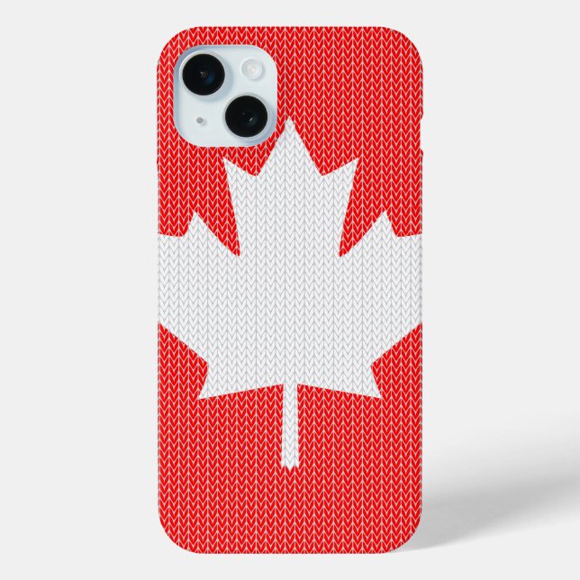 Knit Style Maple Leaf Knitting Motif Case-Mate iPhone Case (Back)