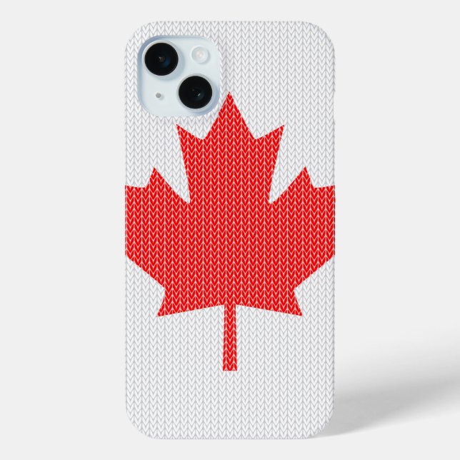 Knit Style Maple Leaf Knitting Motif Case-Mate iPhone Case (Back)