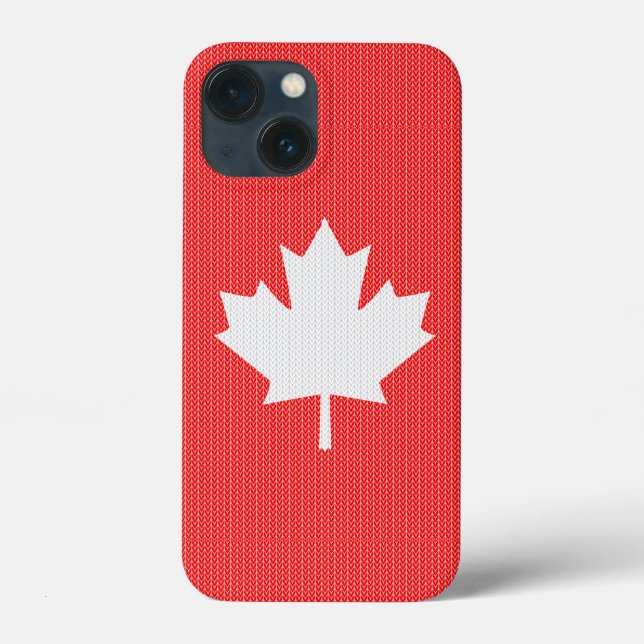 Knit Style Maple Leaf Knitting Motif Case-Mate iPhone Case (Back)