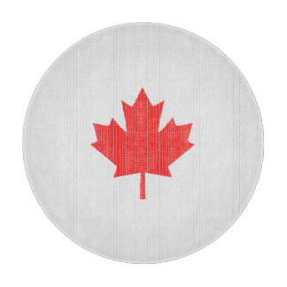 Knit Style Maple Leaf Knitting Motif Cutting Board