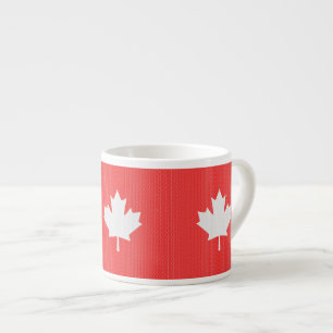 Knit Style Maple Leaf Knitting Motif Espresso Cup