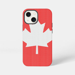 Knit Style Maple Leaf Knitting Motif iPhone 13 Mini Case